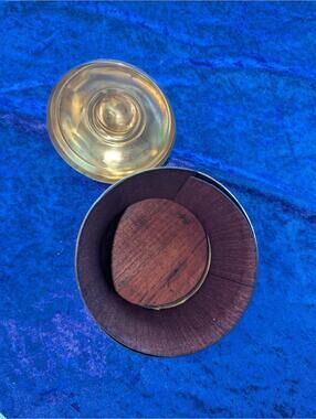 Vintage Brass and Wood Decorative Container humidor with Lid